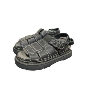 Skechers Kids 9672L CLASSIX BROMLEY  Black Fisherman Sandals -  90's ~ Y2K